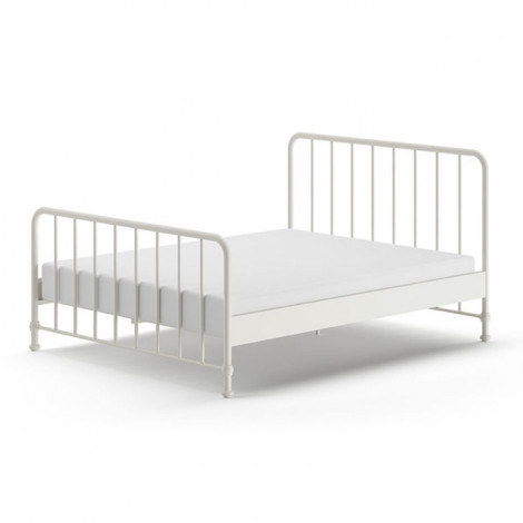Lit Adulte "Bronxx" 160x200cm Blanc Mat|Lit Adulte|Paris Prix