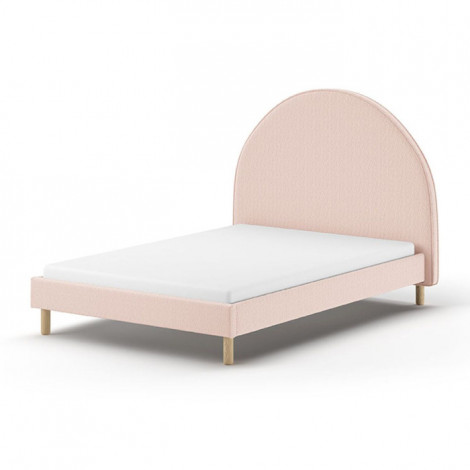 Lit Adulte Bouclé "Moon" 140x200cm Rose|Lit Adulte|Paris Prix
