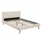 Lit Scandinave en Velours "Allen" 140x190cm Beige|Lit Adulte|Paris Prix