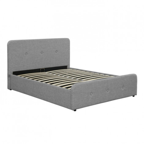 Lit Coffre Capitonné "Gavin" 140x190cm Gris Clair|Lit Adulte|Paris Prix