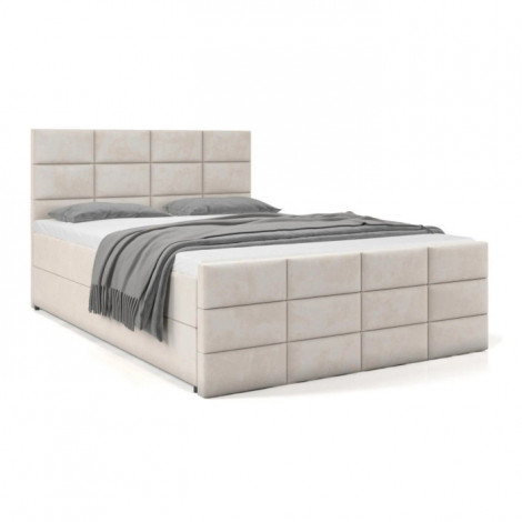 Lit Coffre & Matelas Design "Spring" 180x190cm Beige|Lit Adulte|Paris Prix