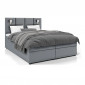 Lit Coffre, Matelas & Lampes "Sybel" 160x190cm Gris|Lit Adulte|Paris Prix