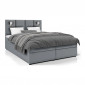 Lit Coffre, Matelas & Lampes "Sybel" 180x190cm Gris|Lit Adulte|Paris Prix