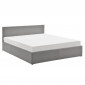 Lit Coffre & Tête de Lit Tissu "Corta" 140x190cm Gris|Lit Adulte|Paris Prix