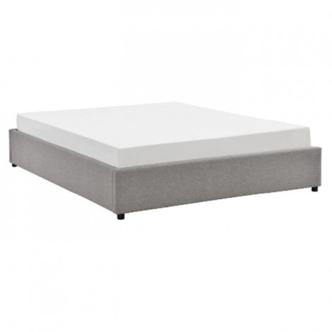 Lit Coffre Design en Tissu "Niura" 160x200cm Gris|Lit Adulte|Paris Prix