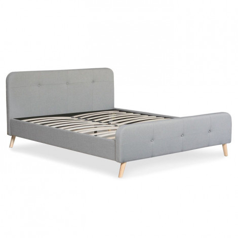 Lit Scandinave & Sommier "Sad" 160x190cm Gris|Lit Adulte|Paris Prix
