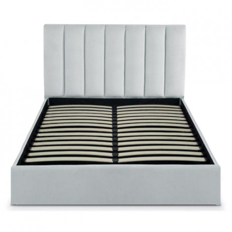 Lit Coffre Design Velours "Songa" 140x190cm Argent|Lit Adulte|Paris Prix