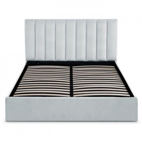 Lit Coffre Design Velours "Songa" 160x200cm Argent|Lit Adulte|Paris Prix