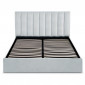 Lit Coffre Design Velours "Songa" 160x200cm Argent|Lit Adulte|Paris Prix