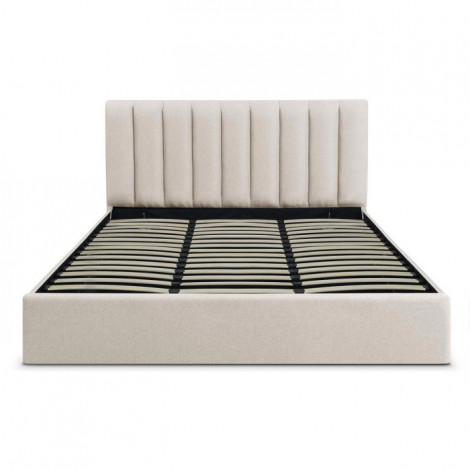 Lit Coffre Design en Tissu "Songa" 180x200cm Beige|Lit Adulte|Paris Prix