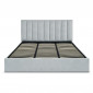 Lit Coffre Design Velours "Songa" 180x200cm Argent|Lit Adulte|Paris Prix
