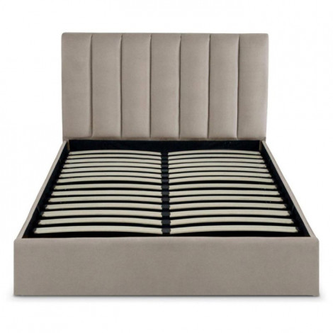 Lit Coffre Design Velours "Songa" 140x190cm Taupe|Lit Adulte|Paris Prix