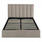 Lit Coffre Design Velours "Songa" 140x190cm Taupe|Lit Adulte|Paris Prix