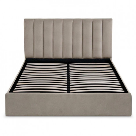 Lit Coffre Design Velours "Songa" 160x200cm Taupe|Lit Adulte|Paris Prix