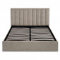 Lit Coffre Design Velours "Songa" 160x200cm Taupe|Lit Adulte|Paris Prix