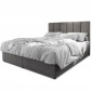 Lit Coffre & Matelas Design "Vatra" 180x200cm Gris|Lit Adulte|Paris Prix