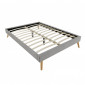 Lit Scandinave en Tissu "Melia" 140x190cm Gris Clair|Lit Adulte|Paris Prix