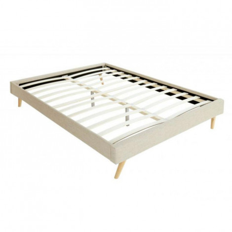 Lit Scandinave en Tissu "Melia" 160x190cm Naturel|Lit Adulte|Paris Prix