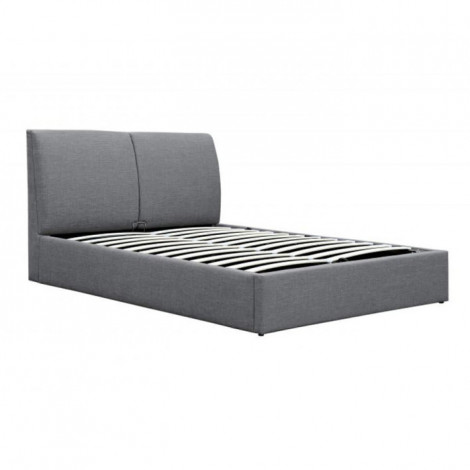 Lit Coffre Adulte en Tissu "Volpa" 140x190cm Gris|Lit Adulte|Paris Prix