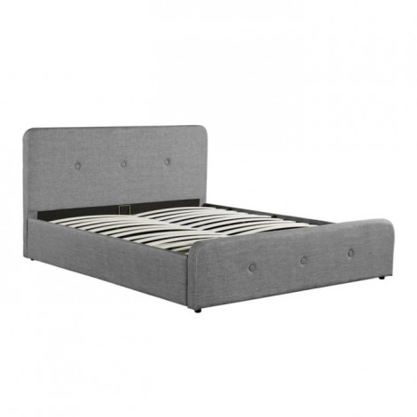 Lit Coffre Adulte en Tissu "Yvona" 160x200cm Gris|Lit Adulte|Paris Prix