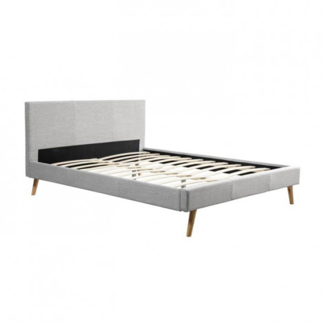 Lit Adulte en Tissu" Cormat" 140x190cm Gris Clair|Lit Adulte|Paris Prix
