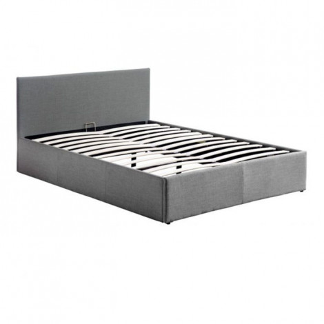 Lit Adulte en Tissu "Relevable" 140x190cm Gris Foncé|Lit Adulte|Paris Prix