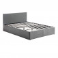 Lit Adulte en Tissu "Relevable" 140x190cm Gris Foncé|Lit Adulte|Paris Prix