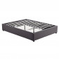Lit Coffre Design en Tissu "Niura" 140x190cm Gris Foncé|Lit Adulte|Paris Prix