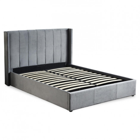 Lit Adulte Sommier Relevable "Fady" 140x190cm Gris|Lit Adulte|Paris Prix