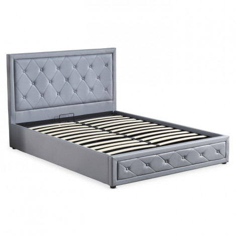Lit Adulte Sommier Relevable "Adany" 140x190cm Gris|Lit Adulte|Paris Prix