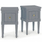 Lot de 2 Tables de Chevet "Franky" 58cm Gris Bleu|Chevet|Paris Prix
