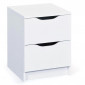 Table de Chevet 2 Tiroirs "Tilda" 41cm Blanc|Chevet|Paris Prix