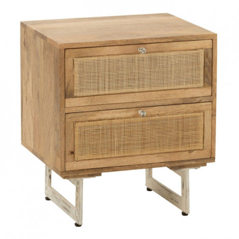 Table de Chevet en Bois "Weaving" 55cm Naturel|Chevet|Paris Prix