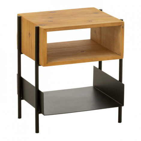 Table de Chevet en Bois "Tina" 48cm Noir & Naturel|Chevet|Paris Prix