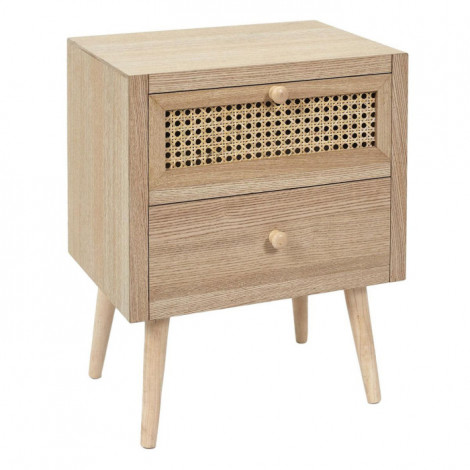 Table de Chevet en Bois 2 Tiroirs "Bessie" 50cm Naturel|Chevet|Paris Prix