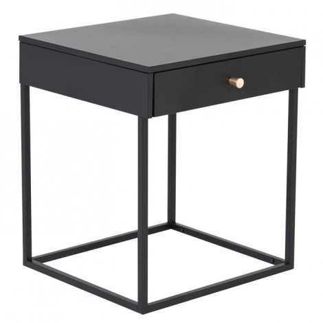 Table de Chevet Avec Tiroir "Bakal" 50cm Noir|Chevet|Paris Prix