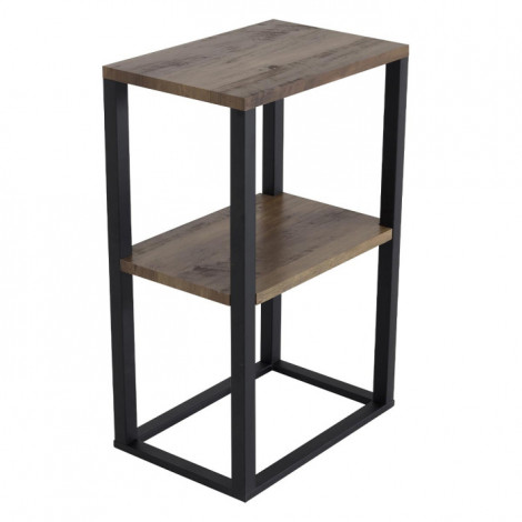 Table de Chevet Double "Rise" 70cm Naturel & Noir|Chevet|Paris Prix