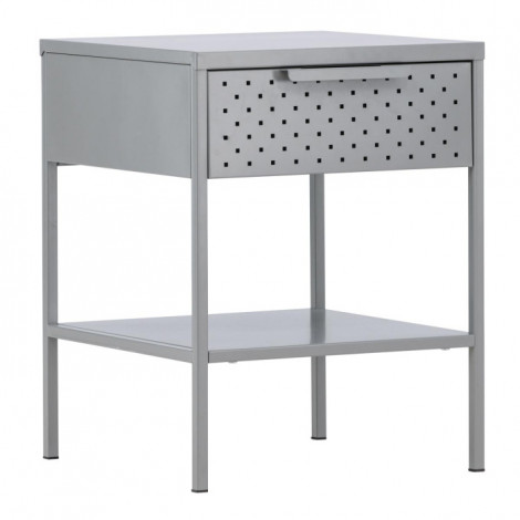 Table de Chevet en Métal "Sacramento" 52cm Gris Clair|Chevet|Paris Prix