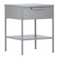 Table de Chevet en Métal "Sacramento" 52cm Gris Clair|Chevet|Paris Prix