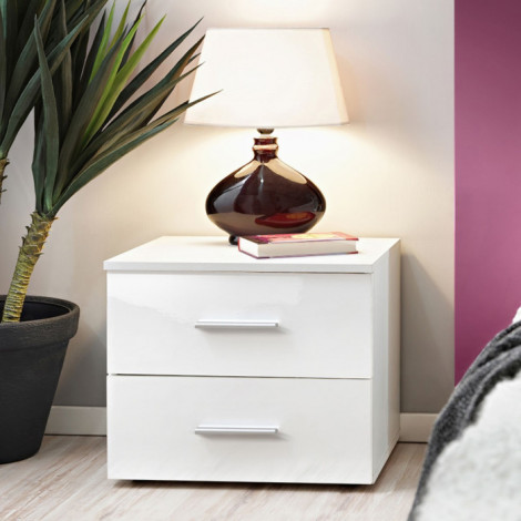 Table de Chevet "Vicky" 50cm Blanc|Chevet|Paris Prix