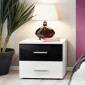 Table de Chevet "Vicky" 50cm Blanc & Noir|Chevet|Paris Prix