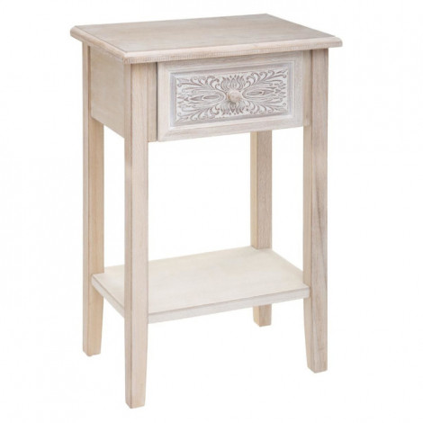 Table de Chevet Design 1 Tiroir "Hina" 67cm Blanc|Chevet|Paris Prix