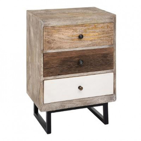 Table de Chevet 3 Tiroirs "Koval" 115cm Naturel|Chevet|Paris Prix