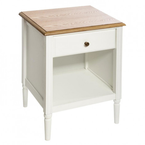 Table de Chevet 1 Tiroir en Bois "Solen" 60cm Blanc|Chevet|Paris Prix