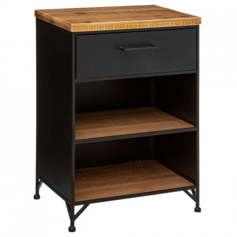 Table de Chevet 1 Tiroir "Cierna" 63cm Noir|Chevet|Paris Prix