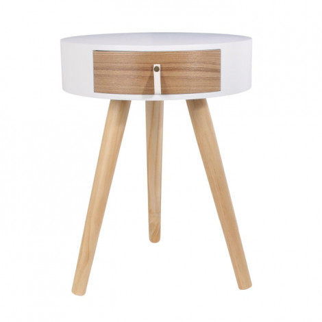 Table de Chevet 1 Tiroir "Nora" 46cm Blanc|Chevet|Paris Prix