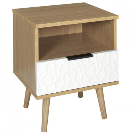 Table de Chevet 1 Tiroir "Sven" 49cm Naturel|Chevet|Paris Prix