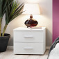 Table de Chevet "Vicky" 50cm Blanc Mat|Chevet|Paris Prix