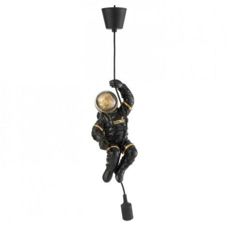 Lampe Suspension "Singe Astronaute" 37cm Noir & Or|Suspensions|Paris Prix