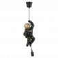 Lampe Suspension "Singe Astronaute" 37cm Noir & Or|Suspensions|Paris Prix